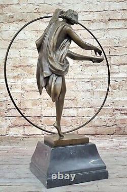 Danseuse Avec Frappant Pose Bronze Sculpture Art Déco Nouveau'Lost' Cire