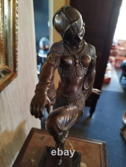 Danseuse Style Art Déco en Bronze Charme d'Orient d'après Chiparus (1886-1947)