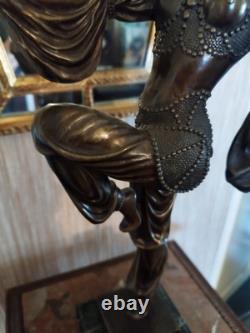 Danseuse Style Art Déco en Bronze Charme d'Orient d'après Chiparus (1886-1947)