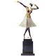 Danseuse En Bronze Art Déco Coloré Miro D'après Dhchiparus Vintage Signée