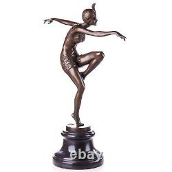 Danseuse en bronze Art Déco poli Con Brio d'après Ferdinand Preiss