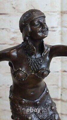 Demetre H. Art Déco Bronze Danseuse Statue Figurine Kapurthala Figurine
