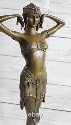 Dh Chiparus Bronze Sculpture Figuratif Yambo Danseuse Dame Femme Art Déco Signée
