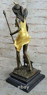 Diana The Hunter Bronze Statue Sculpture Par Aldo Vitaleh Art Déco Figurine Deal
