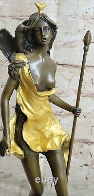Diana The Hunter Bronze Statue Sculpture Par Aldo Vitaleh Art Déco Figurine Deal