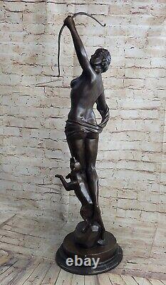 Diana The Hunter Bronze Statue Sculpture Par Augustine Moreau Art Déco Figurine