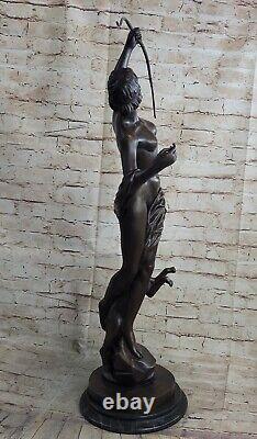 Diana The Hunter Bronze Statue Sculpture Par Augustine Moreau Art Déco Figurine