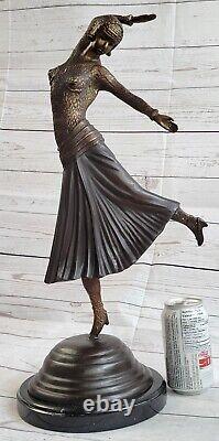 Dimitri Haralamb Chiparus Art Déco Bronze Danseuse Énorme Classique Ouvre Décor