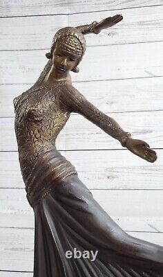 Dimitri Haralamb Chiparus Art Déco Bronze Danseuse Énorme Classique Ouvre Décor