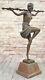 Domestique Bureau Décor Art Déco Danseuse De Thyrsus Bronze Figurine Pierre