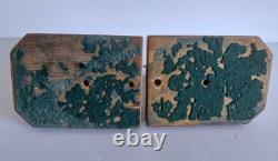 E. L ADNIN Paire de serre-livres Art Deco bronze figurant 2 colombes stylisées