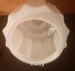 ELEGANTE LAMPE ART DECO MODERNISTE 1930 SKYSCRAPER BUILDING BRONZE et OPALINE