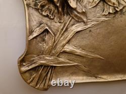 Ecole de Nancy / art nouveau Fromont coupelle en bronze aux ancolies 1900