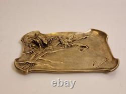 Ecole de Nancy / art nouveau Fromont coupelle en bronze aux ancolies 1900