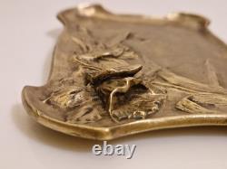 Ecole de Nancy / art nouveau Fromont coupelle en bronze aux ancolies 1900