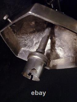 Ejg & Bev Lanterne Art Déco En Bronze Nickelé Et Verre Pressé Emaillé 1930