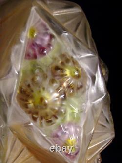 Ejg & Bev Lanterne Art Déco En Bronze Nickelé Et Verre Pressé Emaillé 1930