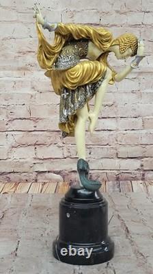Élégant Bronze Art Déco Femelle Danseuse Sculpture Classique Domestique & Bureau