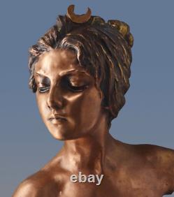 Emmanuel VILLANIS BRONZE Art nouveau Art Déco 36 CM