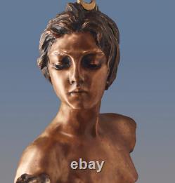 Emmanuel VILLANIS BRONZE Art nouveau Art Déco 36 CM