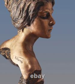 Emmanuel VILLANIS BRONZE Art nouveau Art Déco 36 CM