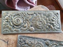 Exceptionnelle plaque d'ornement décoration bronze art déco (2)