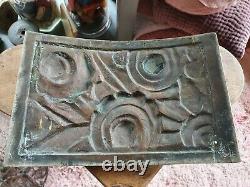 Exceptionnelle plaque d'ornement décoration bronze art déco signée
