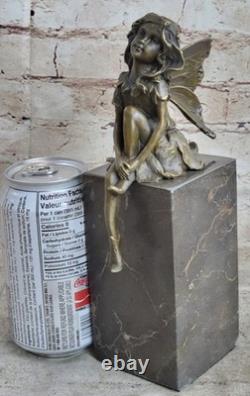 Fabuleux Good Fairy Bronze Fonte Métal Art Déco Statue / 9 Grand Figurine Nr