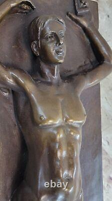 Fait Bronze Sculpture Solde Ca Fonte Chaud Deco Art Femelle Et Mâle Nu