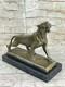 Fait Bronze Sculpture Solde Marbre Deco Art Lion Femelle Lecourtier D&eacute;dicac&eacute;e