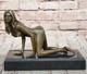 Figurine En Bronze Art D&eacute;co De Danseuse Nue &Eacute;vocatrice En Pose &Agrave; Vendre