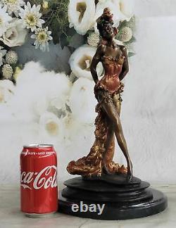 Flamenco Danseuse Art Déco Nouveau Spéciale Patine Fille Bronze Sculpture Numéré