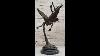 Flying Fairy Winged Angel Bronze Art Deco Statue Sculpture Signed Original 17 X 10 Epa 319