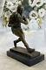 Football Rugby Lecteur Art Déco Bronze Trophée Statue Sculpture Livre Figurine