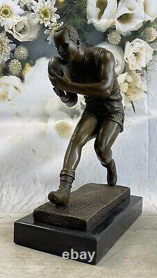 Football Rugby Lecteur Art Déco Bronze Trophée Statue Sculpture Livre Figurine