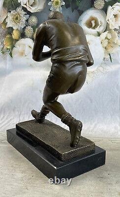 Football Rugby Lecteur Art Déco Bronze Trophée Statue Sculpture Livre Figurine