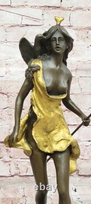 Français Art Déco Bronze Sculpture De Diana The Huntress Signé Aldo Vitaleh Gift