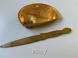 Frecourt necessaire de bureau bronze Art Deco coupe papier encrier