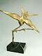 Gh Laurent Splend. Sculpture Oiseau Bronze Dore Art Deco Ca. 1925 Base Marbre