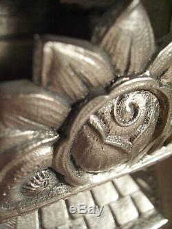 Gilles pied de lampe art déco en bronze nickelé