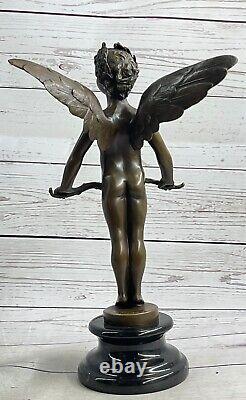 Gracieux Ailes Signée Moreau Art Déco Bronze Sculpture Chérubin Sculpture