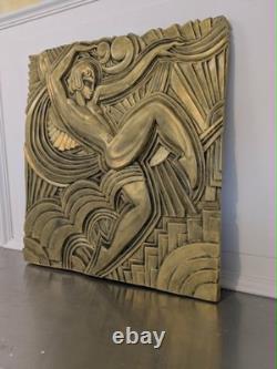 Grand Bas-Relief Maurice Picaud Art Déco Folies Bergère 48x47 Effet Bronze-Art