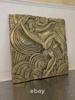 Grand Bas-Relief Maurice Picaud Art Déco Folies Bergère 48x47 Effet Bronze-Art