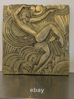 Grand Bas-Relief Maurice Picaud Art Déco Folies Bergère 48x47 Effet Bronze-Art