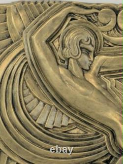 Grand Bas-Relief Maurice Picaud Art Déco Folies Bergère 48x47 Effet Bronze-Art