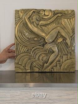 Grand Bas-Relief Maurice Picaud Art Déco Folies Bergère 48x47 Effet Bronze-Art