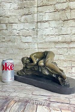 Grand Érotique Nu Femme Bronze Sculpture Nue Figurine Érotique Art Déco