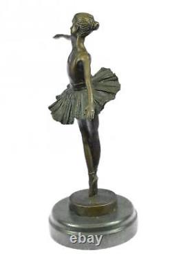Grand Signée Art Déco Ballerine Danseuse Par Milo Bronze Sculpture Statue Cadeau