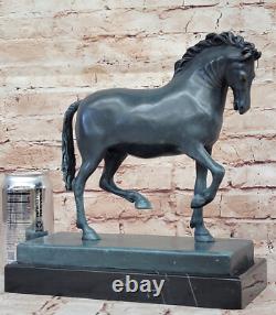 Grand Tang Cheval Barye Art Déco Moderne Bronze Sculpture Marbre Figurine Deal