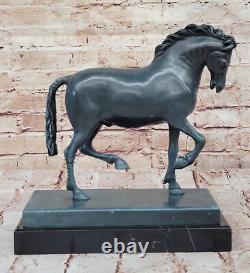 Grand Tang Cheval Barye Art Déco Moderne Bronze Sculpture Marbre Figurine Deal